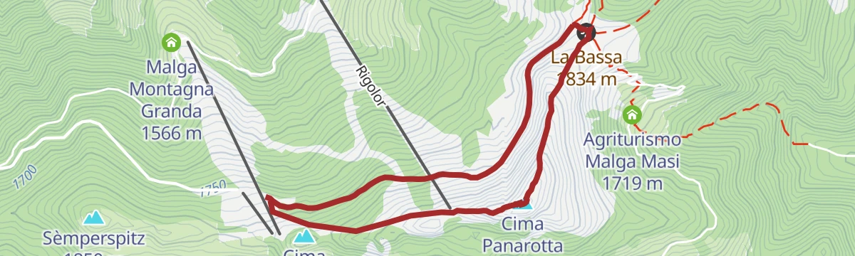 Route map: Walk - Panarotta 2002